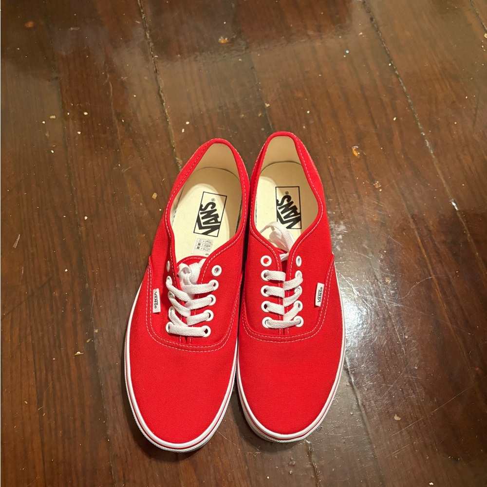 Vans Kids Authentic Canvas Sneakers in Bright Red
